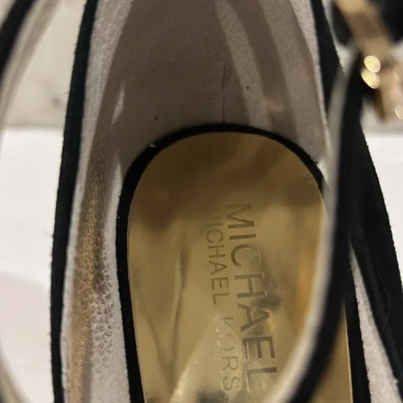 Michael Michael Kors Black Suede Georgia Ankle Strap Almond-Toe Pump - Size 9.5 - Picture 2 of 10